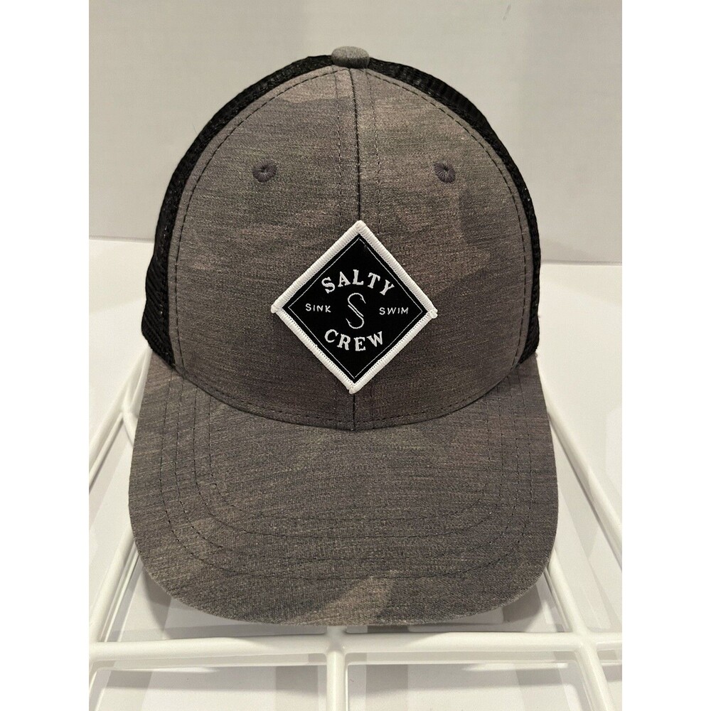 Salty Crew Sealine Retro Trucker Hat - Black Camo - New